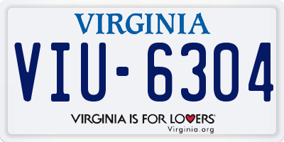 VA license plate VIU6304
