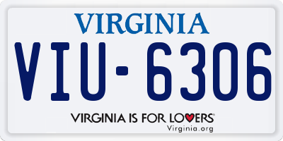 VA license plate VIU6306