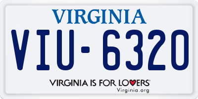 VA license plate VIU6320