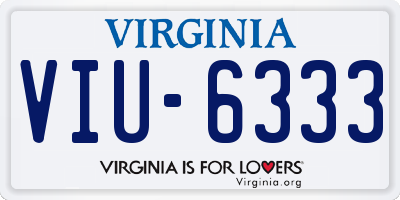 VA license plate VIU6333
