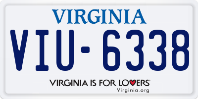 VA license plate VIU6338