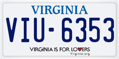 VA license plate VIU6353