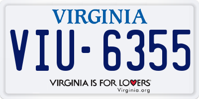 VA license plate VIU6355