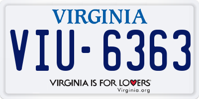 VA license plate VIU6363