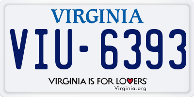 VA license plate VIU6393