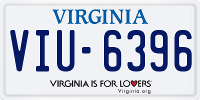 VA license plate VIU6396