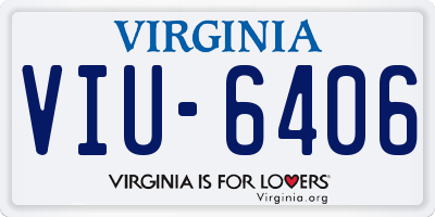 VA license plate VIU6406