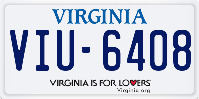 VA license plate VIU6408