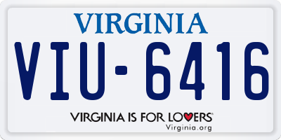 VA license plate VIU6416