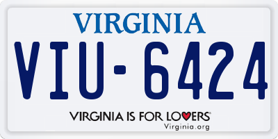 VA license plate VIU6424