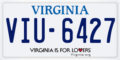 VA license plate VIU6427