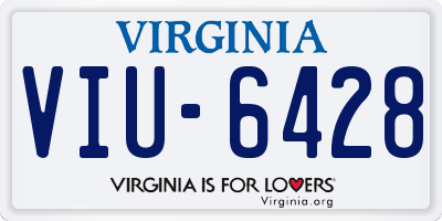 VA license plate VIU6428