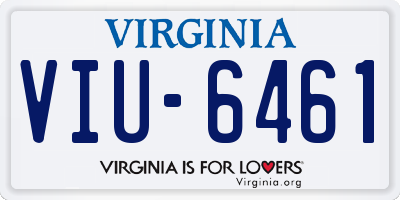 VA license plate VIU6461