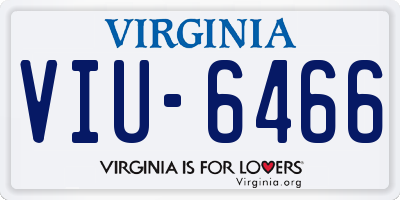 VA license plate VIU6466