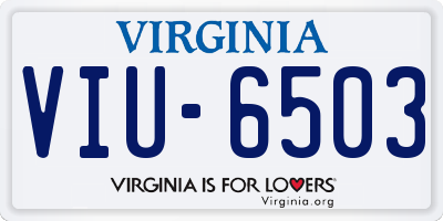 VA license plate VIU6503