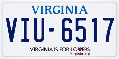 VA license plate VIU6517