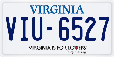 VA license plate VIU6527