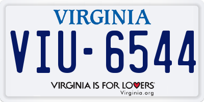 VA license plate VIU6544