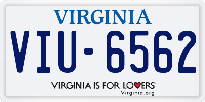 VA license plate VIU6562