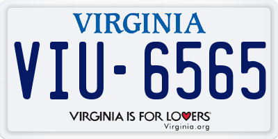 VA license plate VIU6565