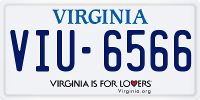 VA license plate VIU6566