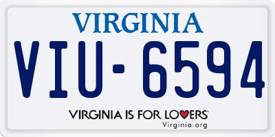 VA license plate VIU6594