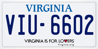 VA license plate VIU6602
