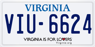 VA license plate VIU6624