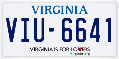 VA license plate VIU6641