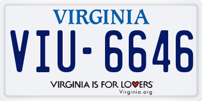 VA license plate VIU6646