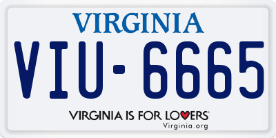 VA license plate VIU6665