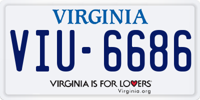 VA license plate VIU6686