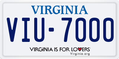 VA license plate VIU7000