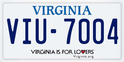 VA license plate VIU7004