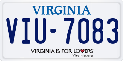 VA license plate VIU7083