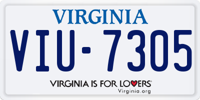 VA license plate VIU7305