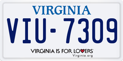 VA license plate VIU7309