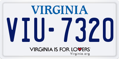 VA license plate VIU7320
