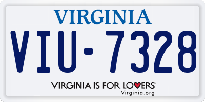 VA license plate VIU7328