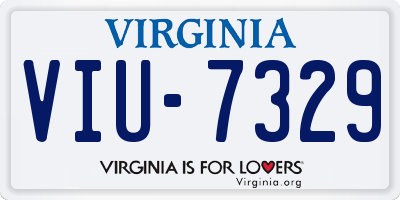 VA license plate VIU7329