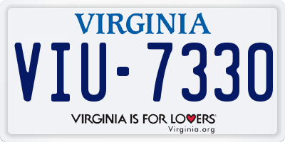 VA license plate VIU7330