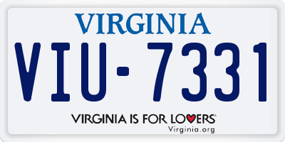 VA license plate VIU7331