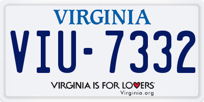 VA license plate VIU7332
