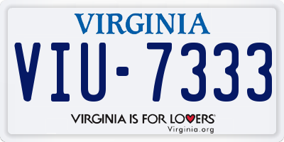 VA license plate VIU7333