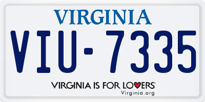 VA license plate VIU7335
