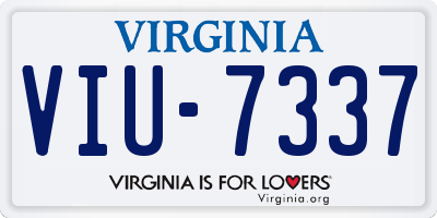 VA license plate VIU7337