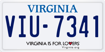 VA license plate VIU7341