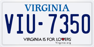 VA license plate VIU7350