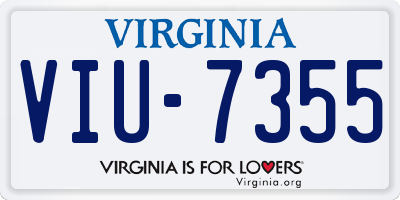VA license plate VIU7355