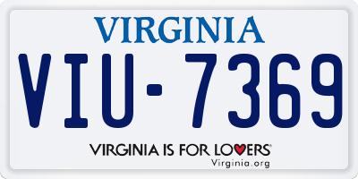 VA license plate VIU7369